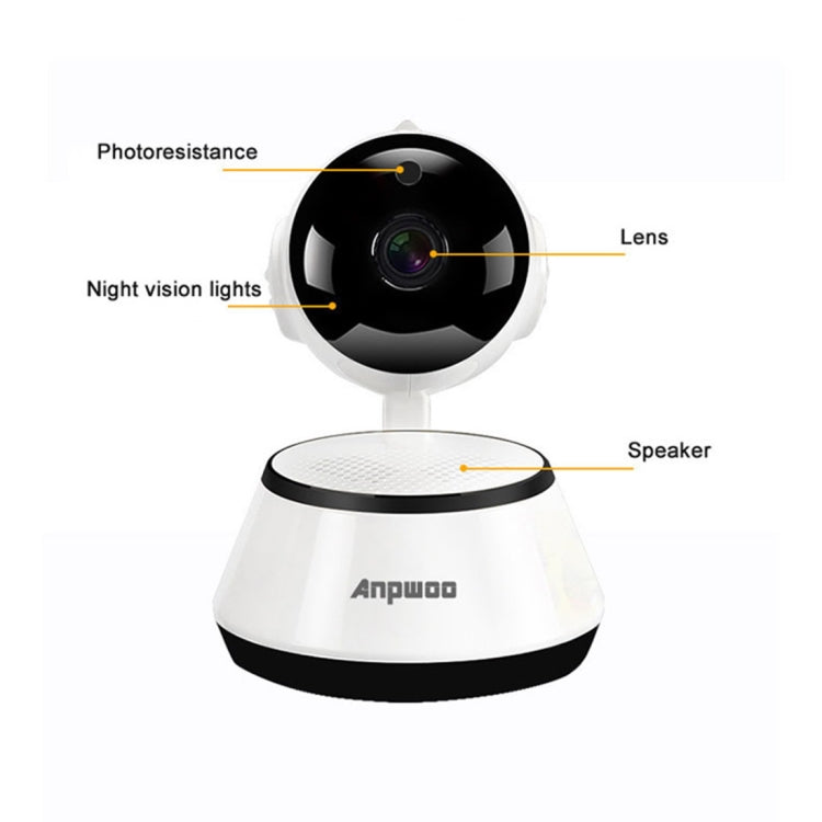 Anpwoo YT001 720P HD WiFi IP Camera with 6 PCS Infrared LEDs, Support Motion Detection & Night Vision & TF Card(Max 64GB), YT001 Anpwoo YT001 720P HD WiFi IP Camera with 6 PCS Infrared LEDs, Support Motion Detection & Night Vision & TF Card(Max 64GB), YT001